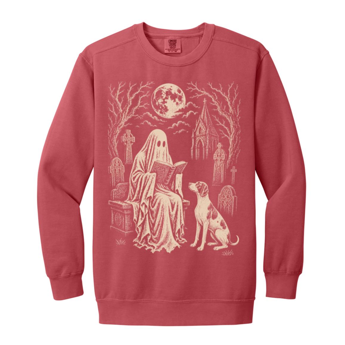 Pointer Ghost Reading sweatshirt in Crimson