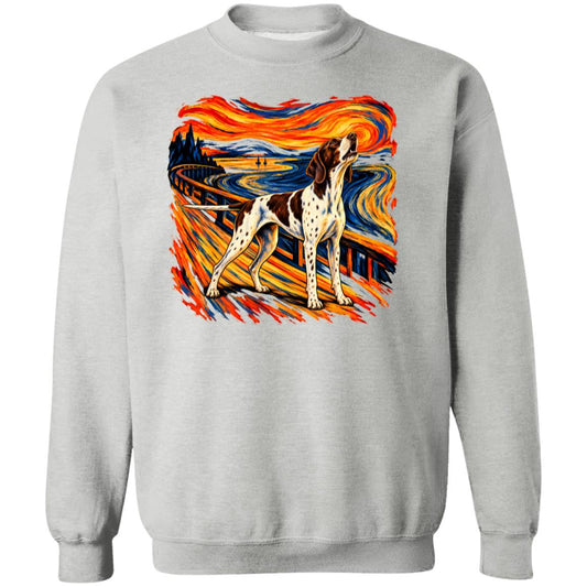 Sport Grey Gildan® Heavy Blend sweatshirt with The Howl Pointer dog design