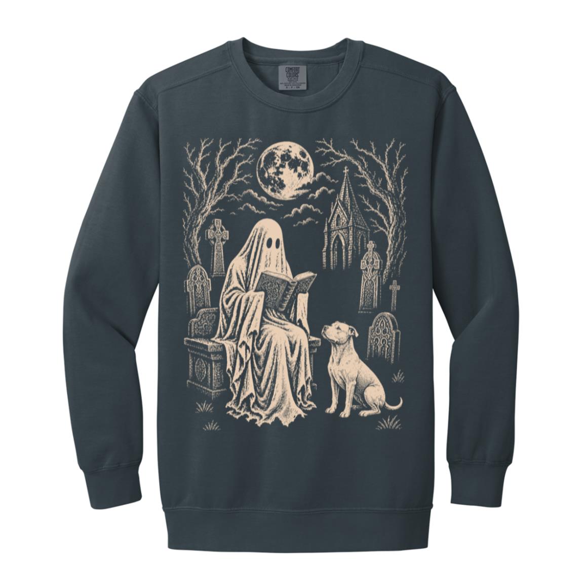 Pitbull Ghost Reading sweatshirt in Denim
