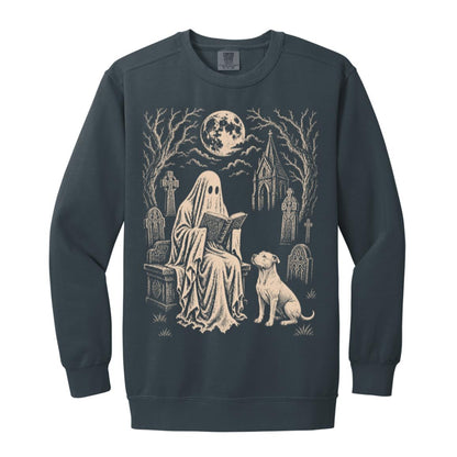 Pitbull Ghost Reading sweatshirt in Denim