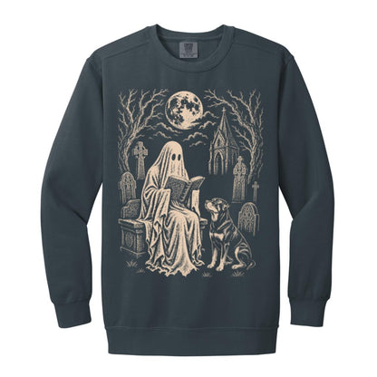 Rottweiler Ghost Reading sweatshirt in Denim