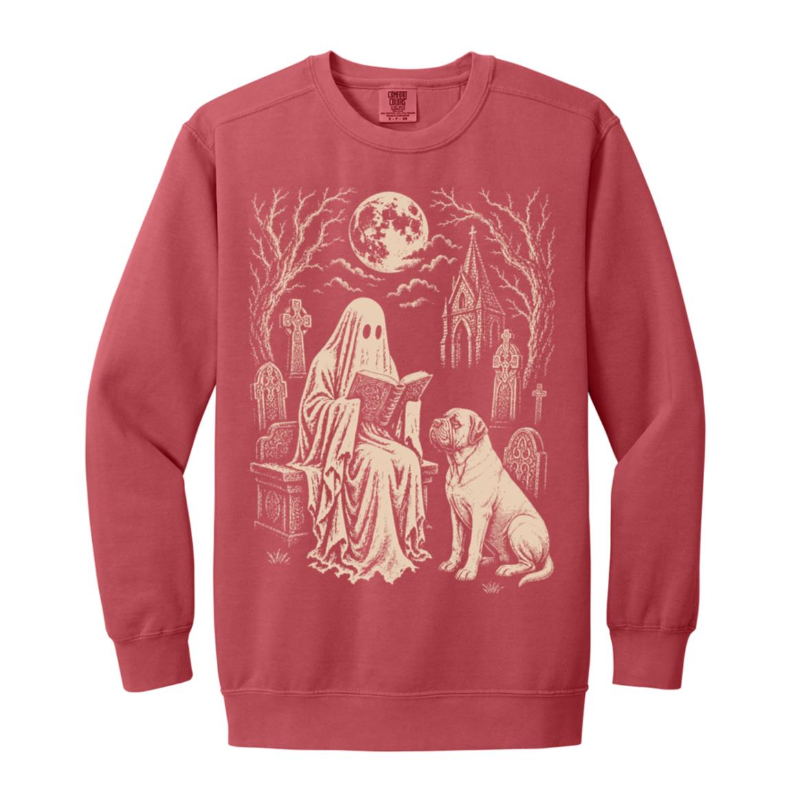 Mastiff Ghost Reading sweatshirt in Crimson