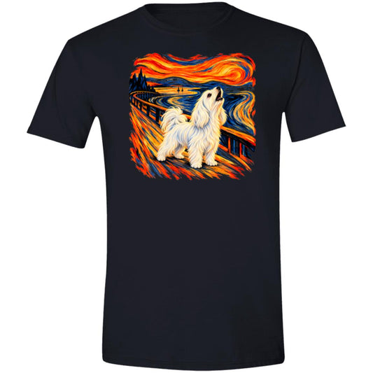 Black Gildan® Softstyle T-shirt with The Howl Maltese dog design