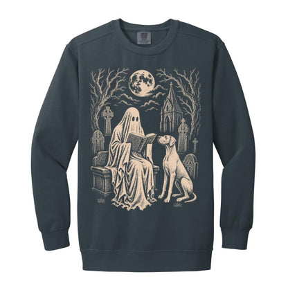 Great Dane Ghost Reading sweatshirt in Denim