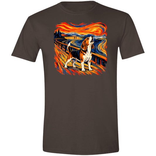 Dark Chocolate Gildan® Softstyle T-shirt with The Howl Beagle dog design