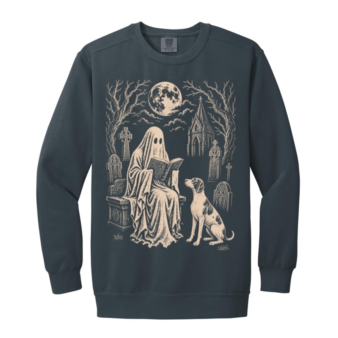 Pointer Ghost Reading sweatshirt in Denim