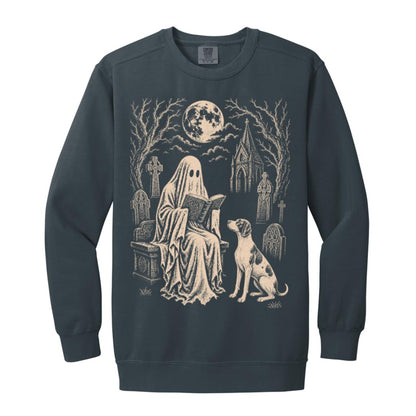Pointer Ghost Reading sweatshirt in Denim