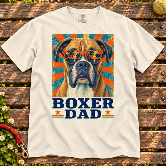 Boxer Dad Retro design on a Ivory Comfort Colors T-shirt, shown flat