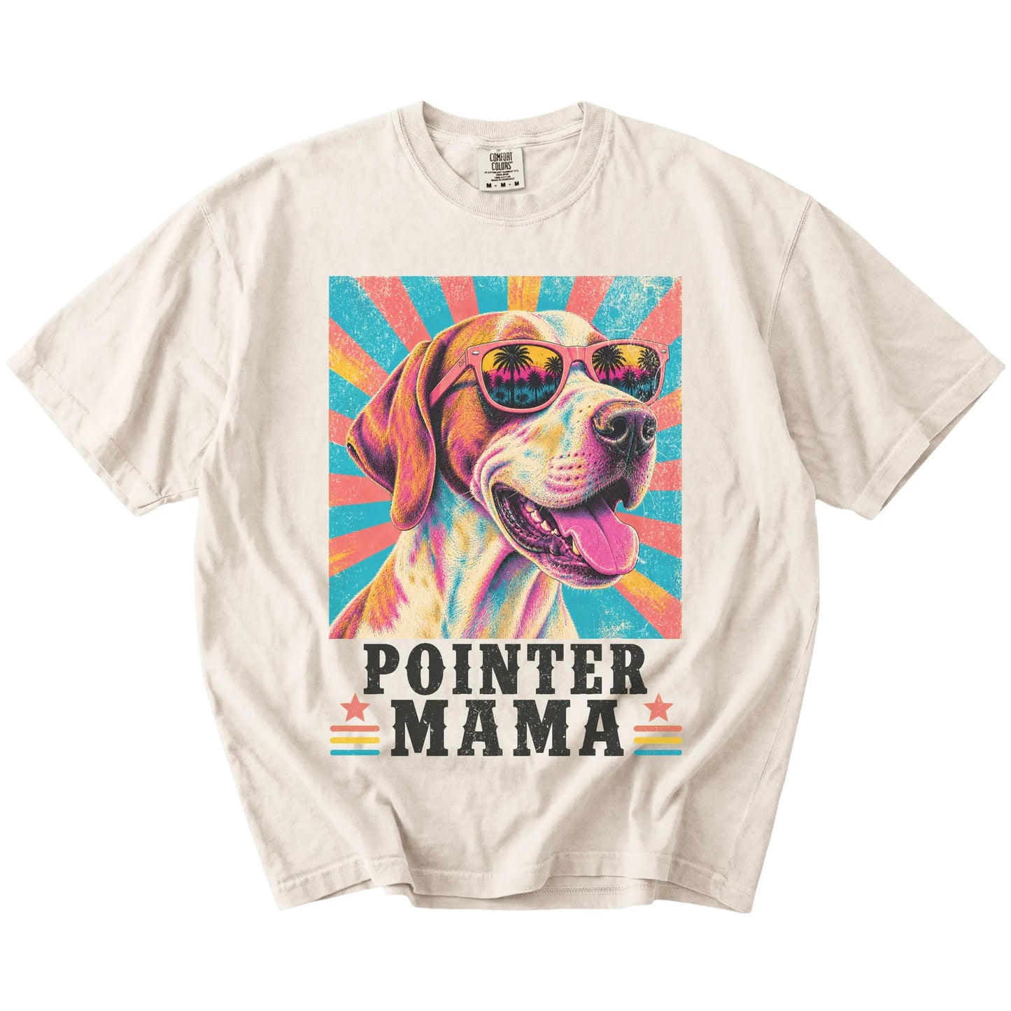 Retro Pointer Mama design on a Ivory Comfort Colors T-shirt