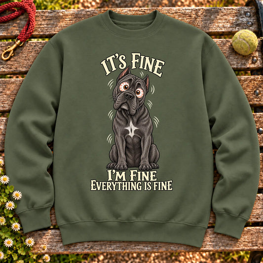Cane Corso Everything Is Fine crewneck sweatshirt in Military Green