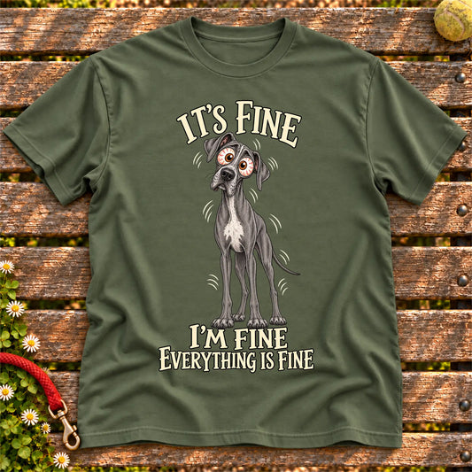 Great Dane Everything Is Fine Softstyle T-shirt in Military Green