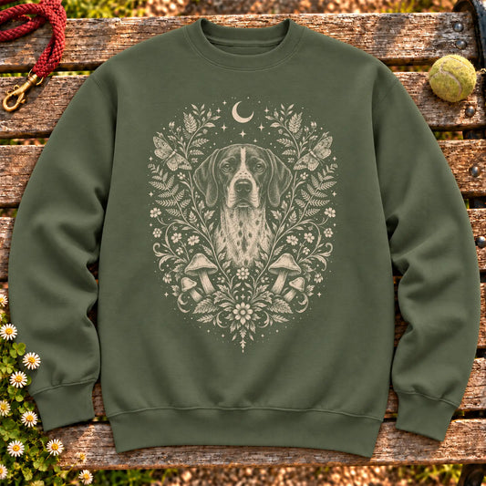 Military Green Pointer cottagecore crewneck sweatshirt