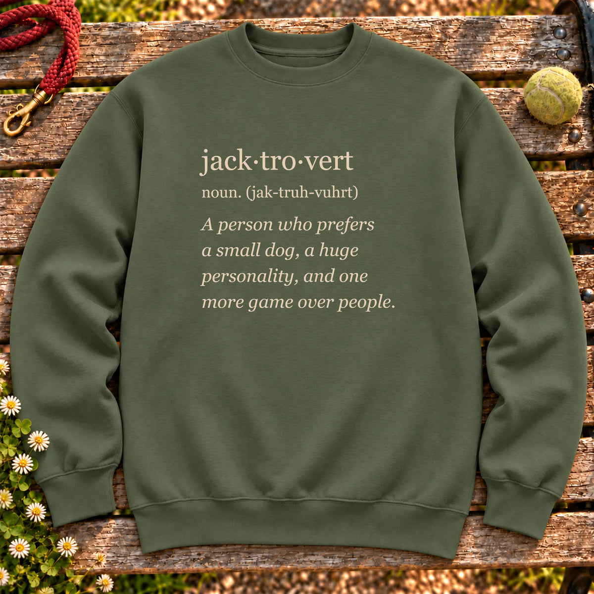 Military Green Jack Russell Tro-Vert crewneck sweatshirt