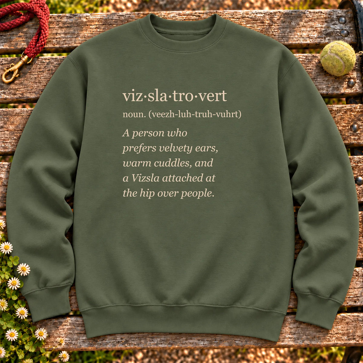 Military Green Vizsla Tro-Vert crewneck sweatshirt
