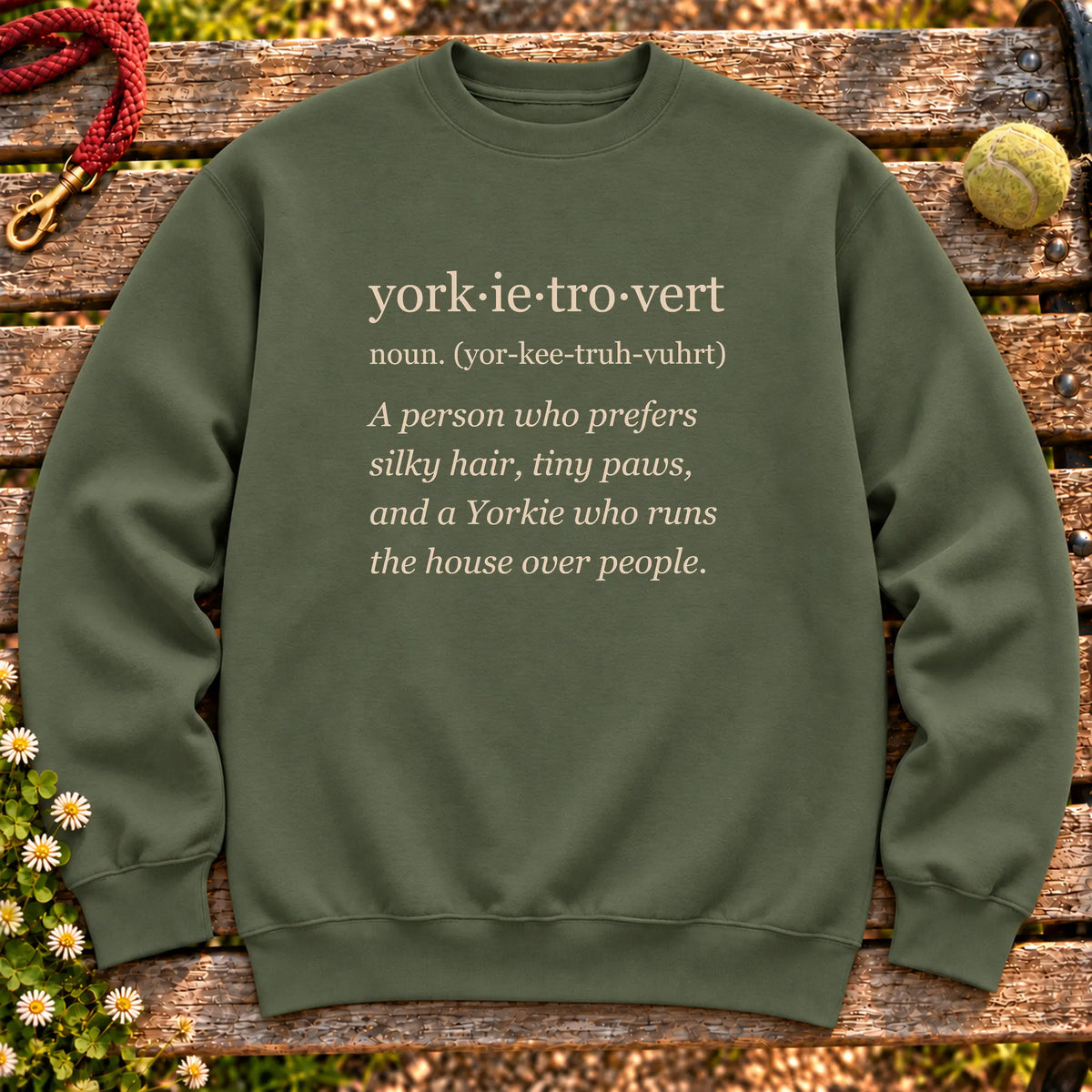 Military Green Yorkie Tro-Vert crewneck sweatshirt