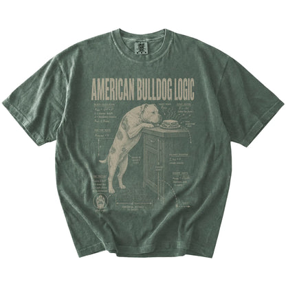Moss American Bulldog Logic t-shirt laid flat