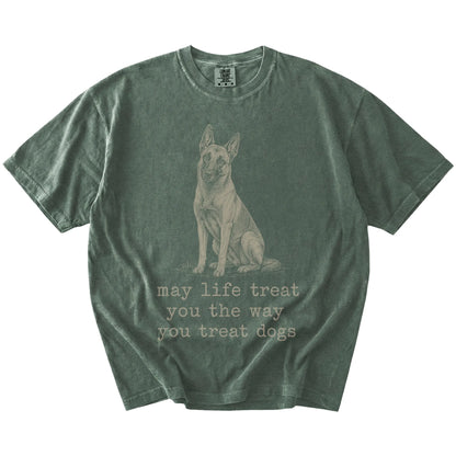 Moss Belgian Malinois Karma T-Shirt laid flat