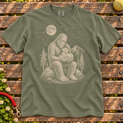 Havanese Bigfoot Holding on a Moss T-shirt, shown flat