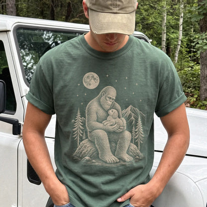 Person wearing the Bigfoot and Havanese T-Shirt in Moss