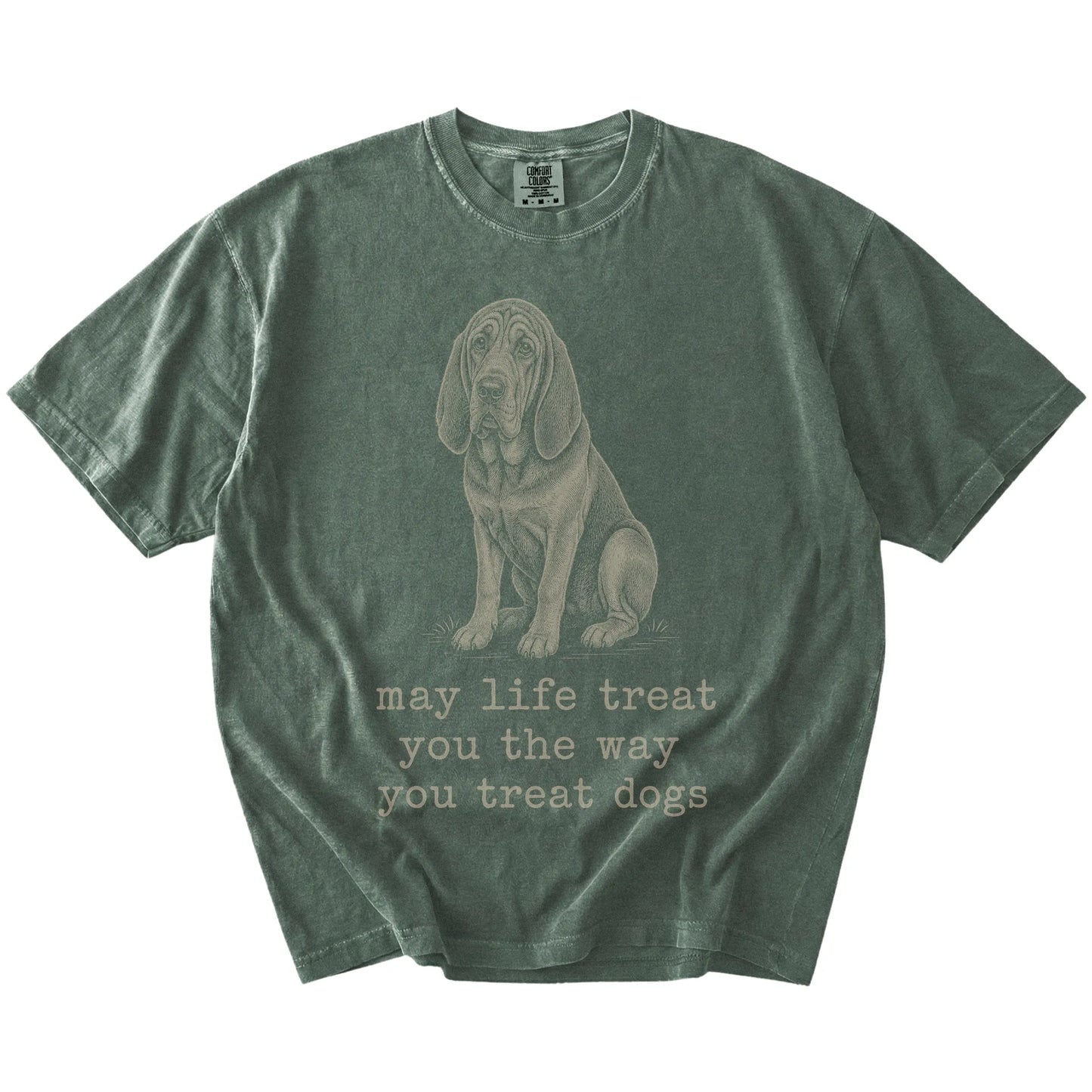 Moss Bloodhound Karma T-Shirt laid flat