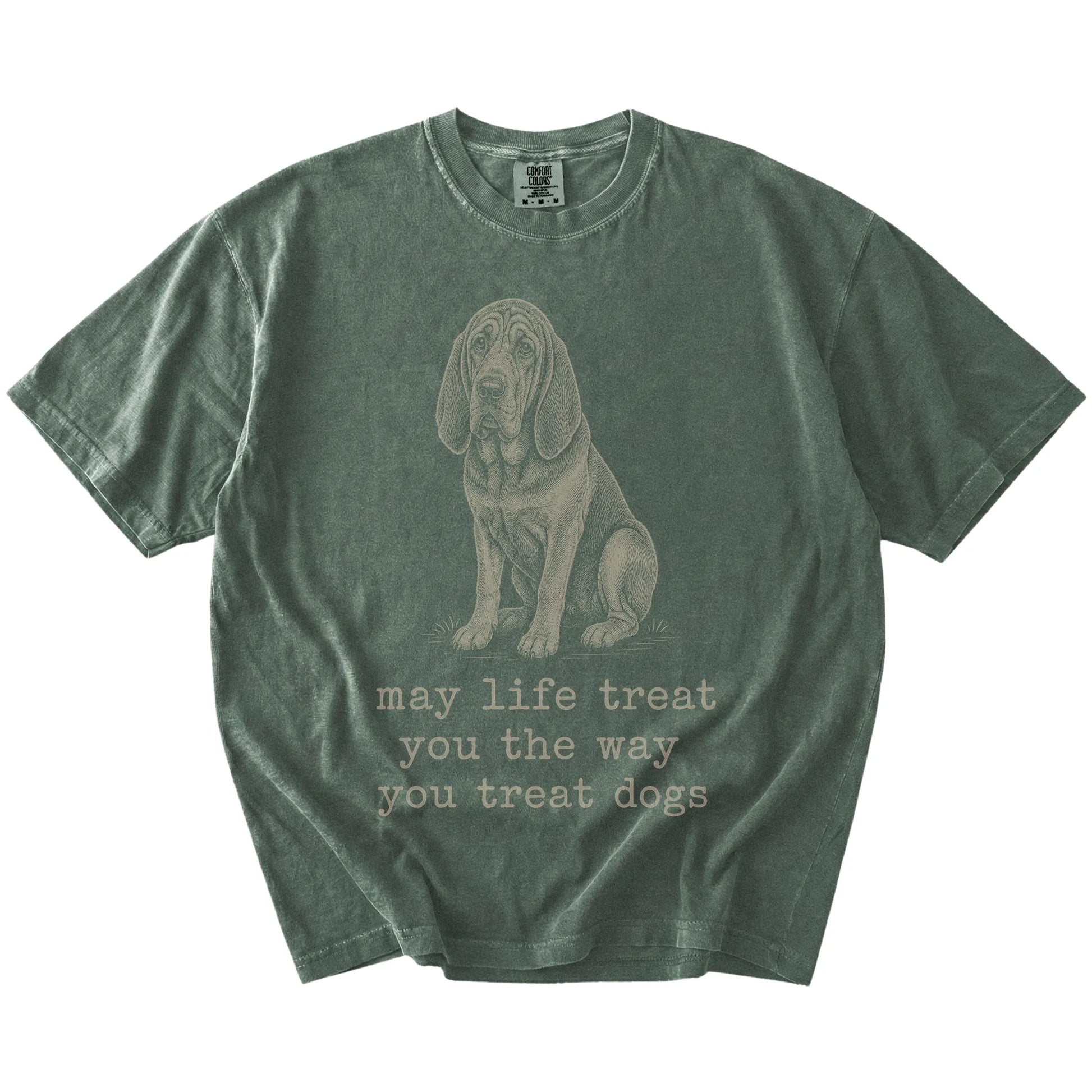 Moss Bloodhound Karma T-Shirt laid flat
