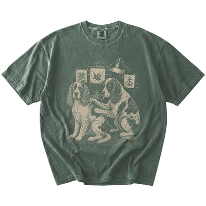 Moss Cocker Spaniel Tattoo t-shirt laid flat