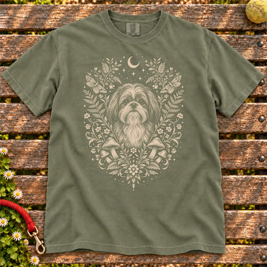 Moss Shih Tzu cottagecore Comfort Colors T-shirt