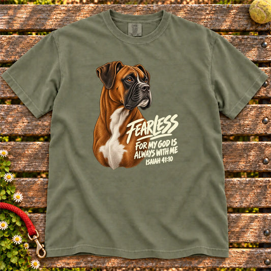 Moss Fearless Boxer T-shirt with Isaiah 41:10