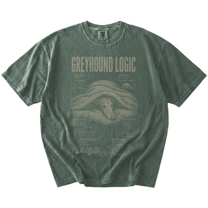 Moss Greyhound Logic T-Shirt laid flat