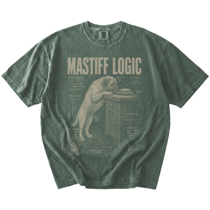 Moss Mastiff Logic t-shirt laid flat