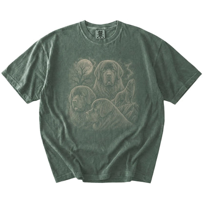 Vintage moon montage featuring Newfie on a Moss Comfort Colors® T-shirt