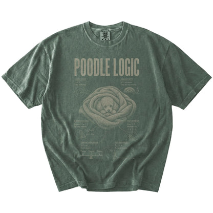 Moss Poodle Logic T-Shirt laid flat