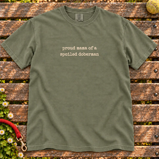 Proud Doberman Mama T-Shirt in Moss