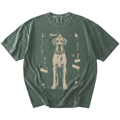 Moss Punk Rock Great Dane T-Shirt laid flat