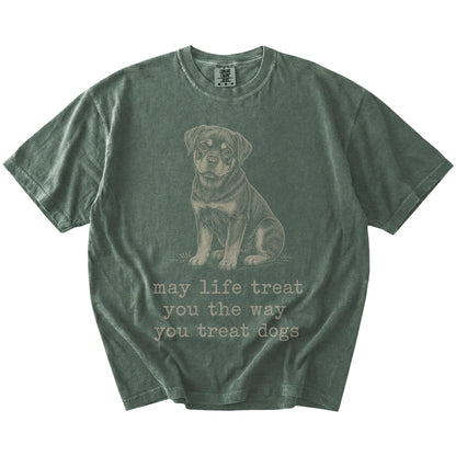 Moss Rottweiler Karma T-Shirt laid flat