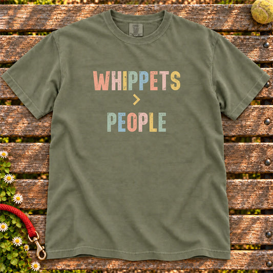 Whippets > People design on a Moss Comfort Colors® T-shirt