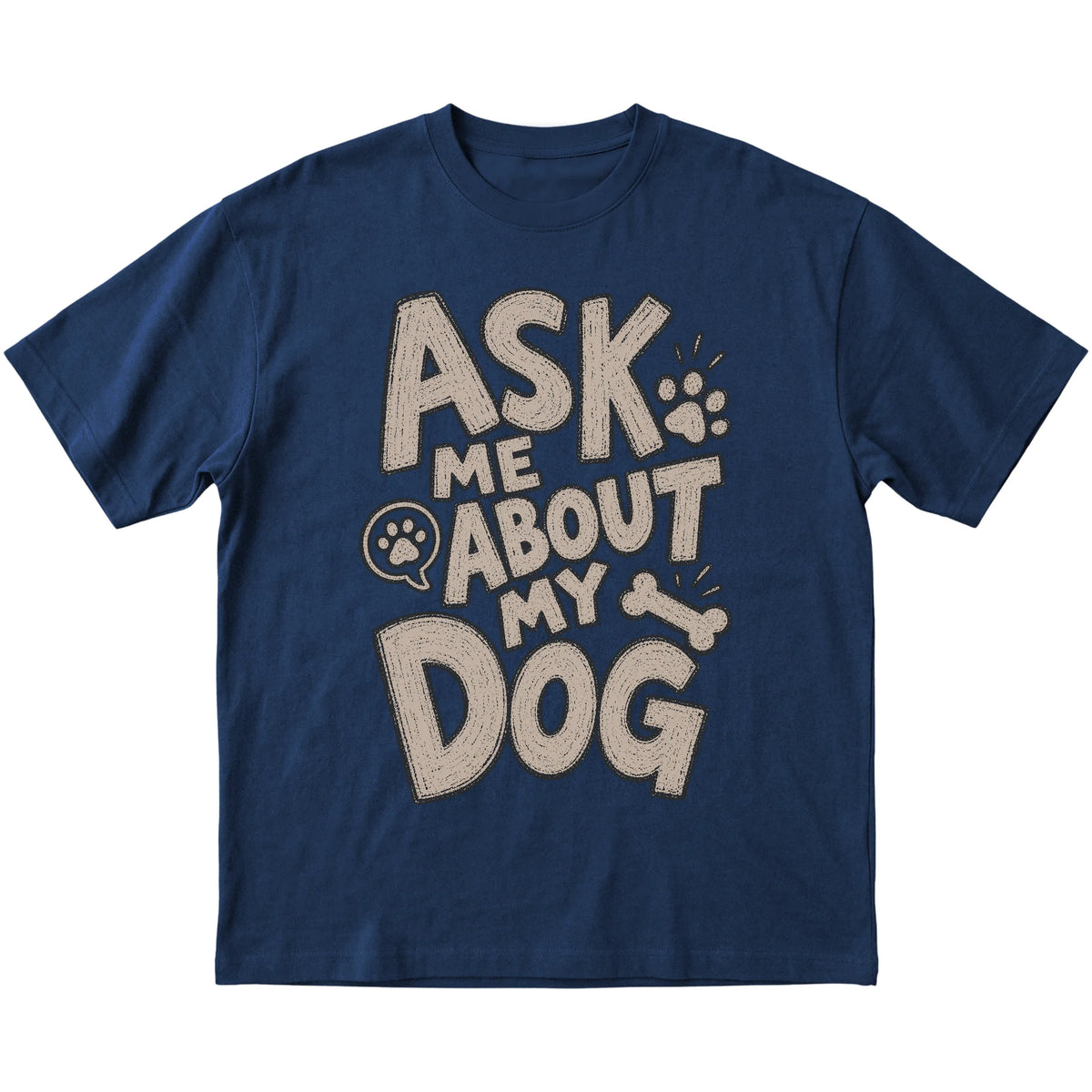 Navy Ask me about my dog laid flat
