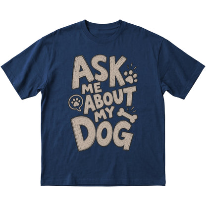 Navy Ask me about my dog laid flat