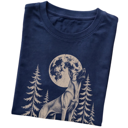 Belgian Malinois Howling at the Moon softstyle T-shirt in Navy