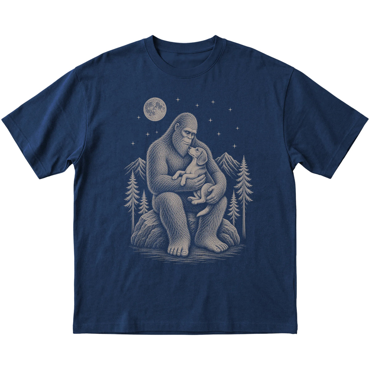 Bigfoot and Beagle T-Shirt in Navy