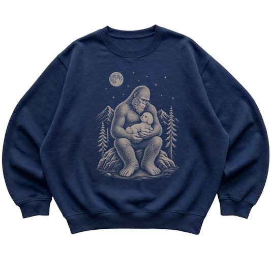 Bigfoot and Bichon Frise Sweatshirt in Navy