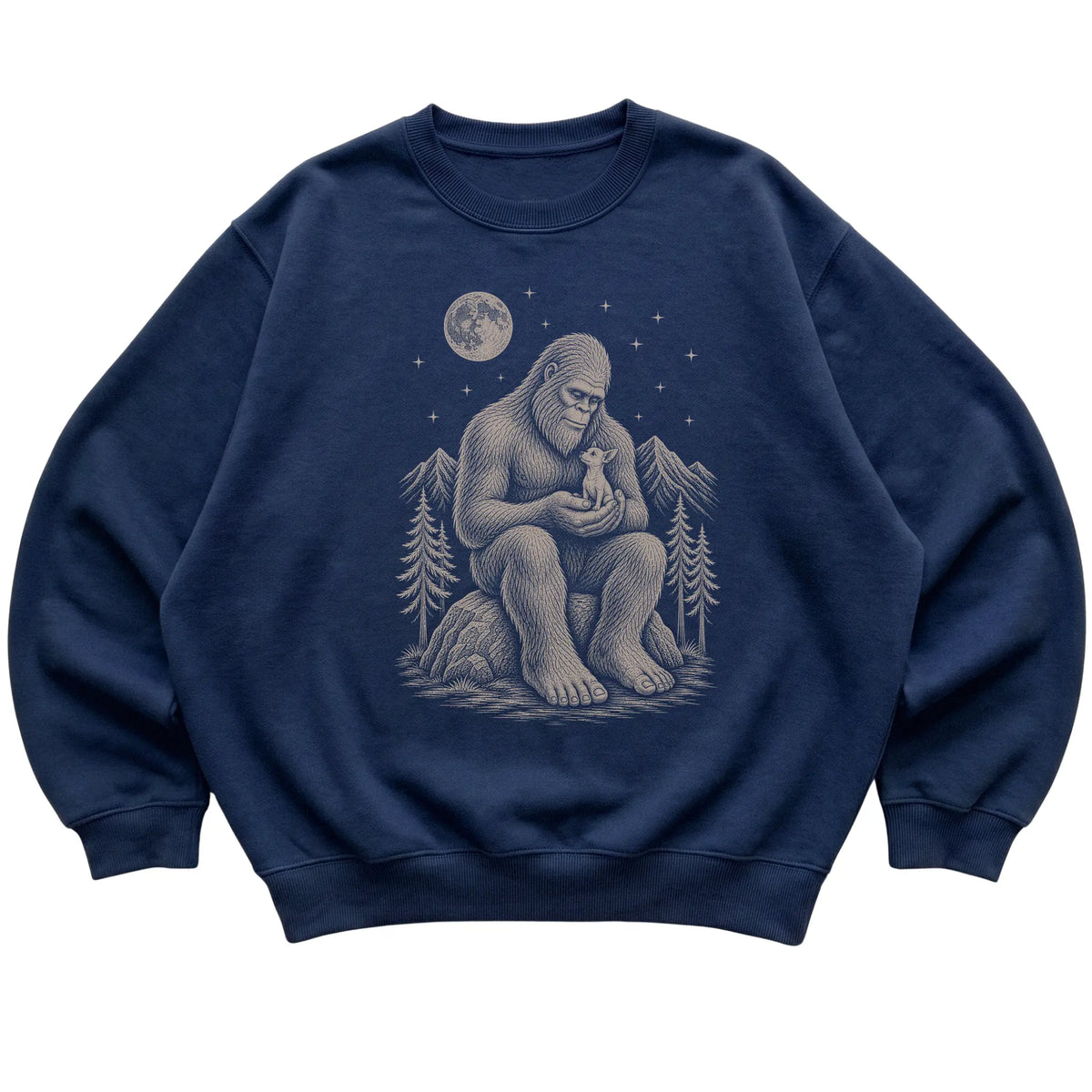 Bigfoot and Chihuahua Sweatshirt in Navy