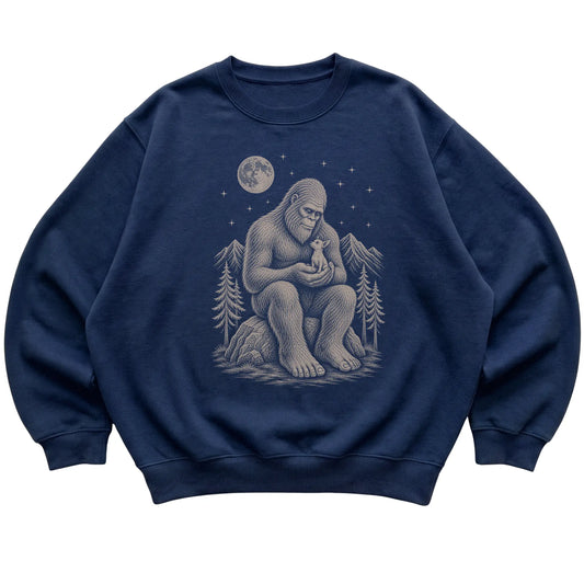 Bigfoot and Chihuahua Sweatshirt in Navy