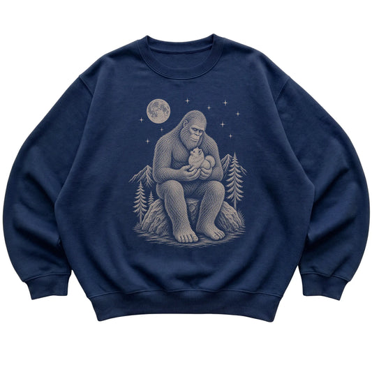 Bigfoot and Pomeranian Sweatshirt in Navy