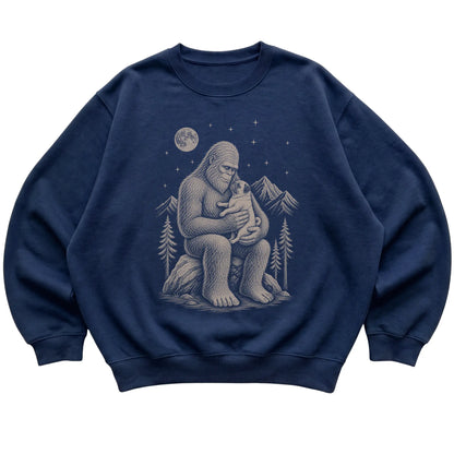 Bigfoot and Pug Sweatshirt in Navy