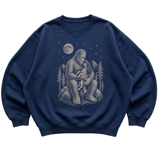 Bigfoot and Springer Spaniel Sweatshirt in Navy