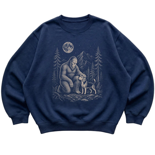 Beagle and Bigfoot Sweatshirt in Navy