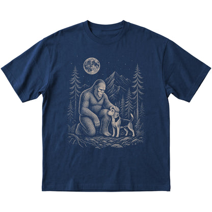 Beagle and Bigfoot T-Shirt in Navy