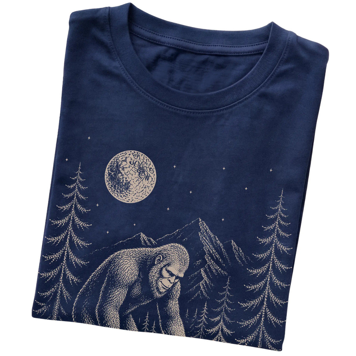 Folded Blue Heeler and Bigfoot T-Shirt in Navy