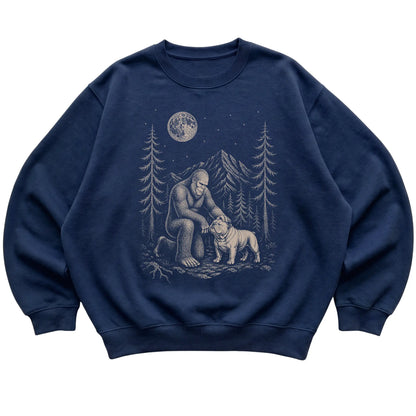 Bulldog and Bigfoot Sweatshirt in Navy